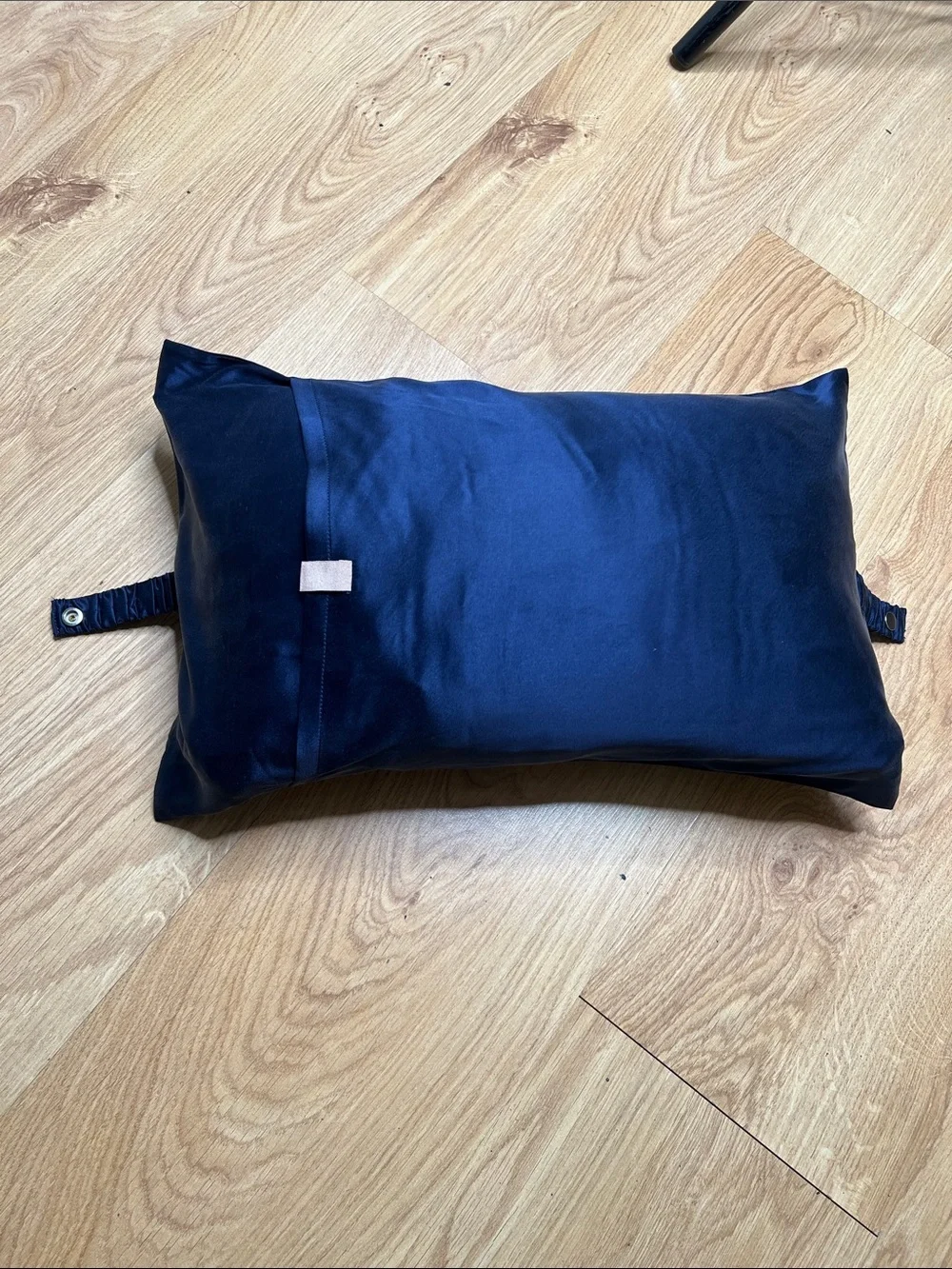 Lunya Navy Blue Mulberry Silk Travel Pillow